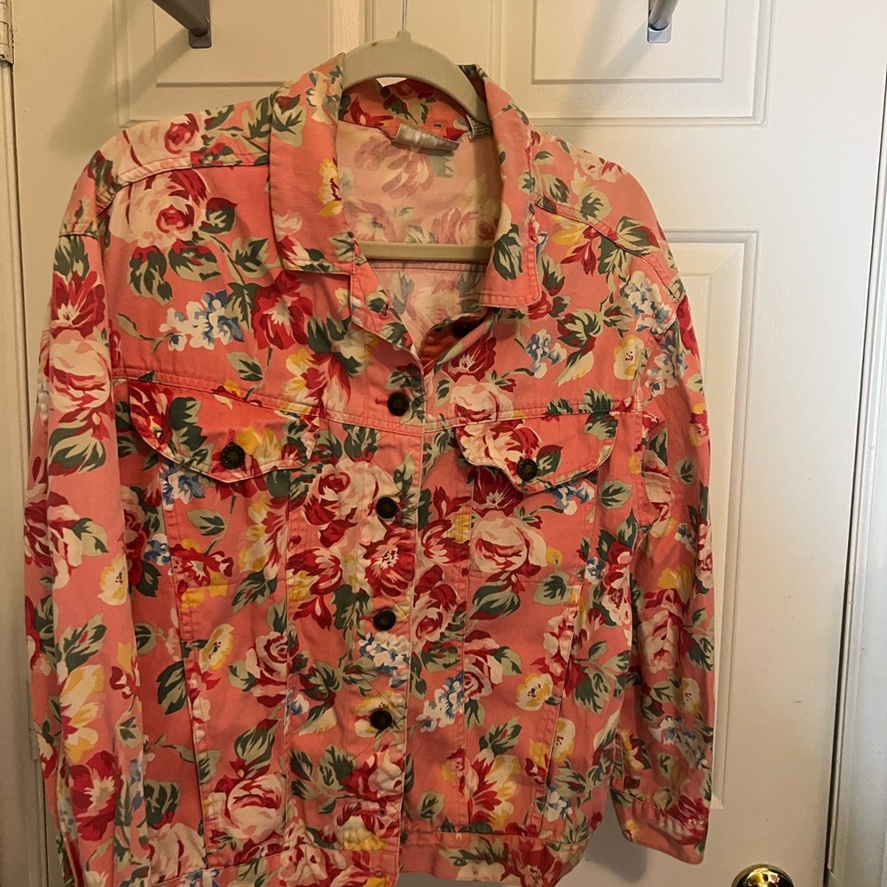 Denim jacketed floral patternsn
